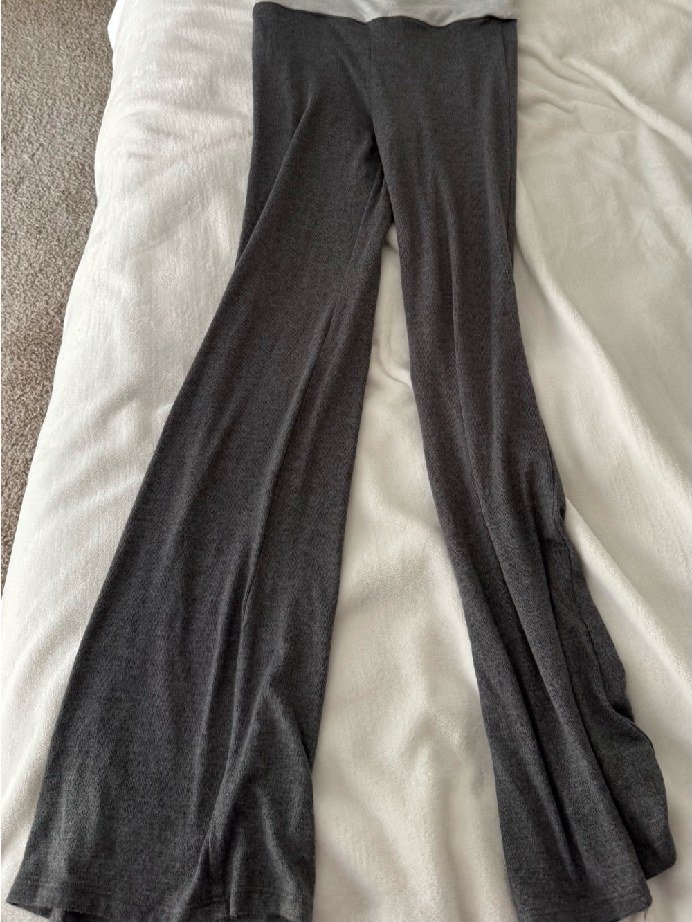 Hollister Light Charcoal Fold Over Knit Pants